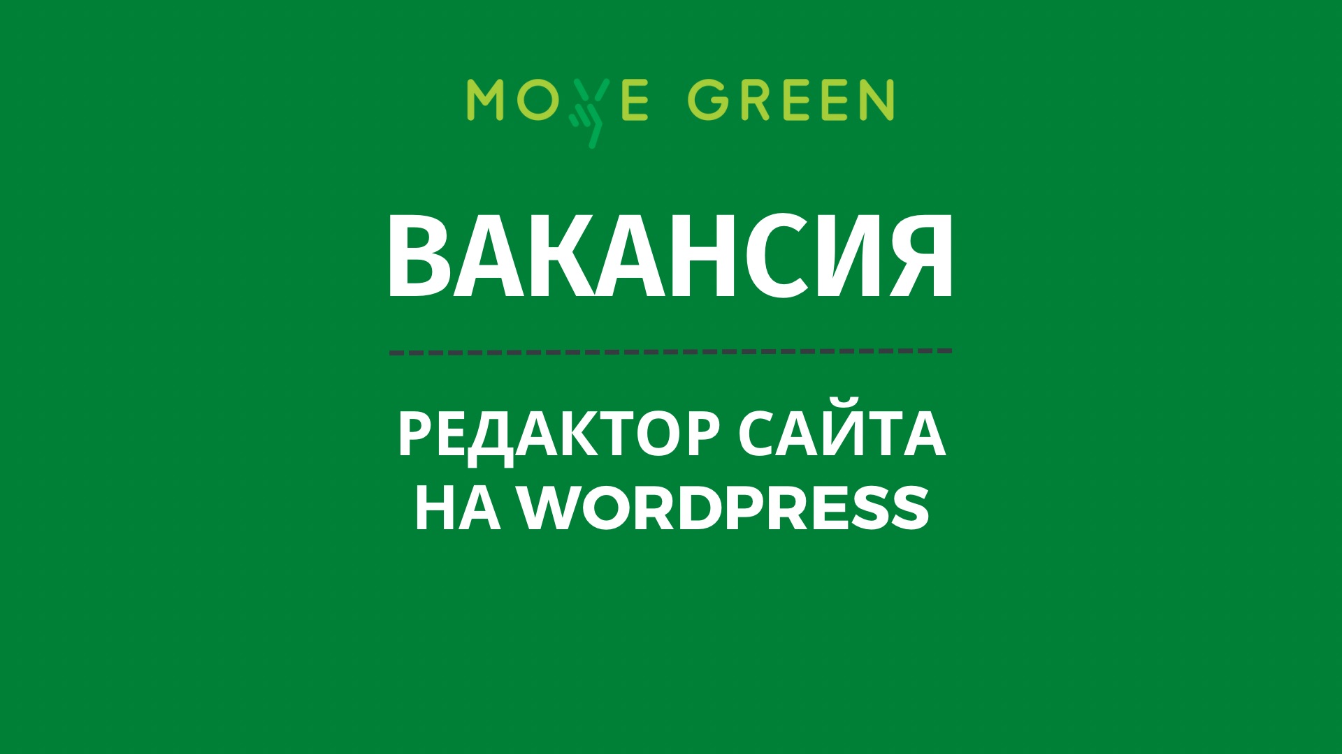 ВАКАНСИЯ: редактор сайта на wordpress | Movegreen.kg